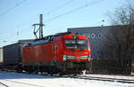 DB Cargo 193 387 auf der Hamm-Osterfelder Strecke Fahrtrichtung West durch Datteln am 13.02.2021