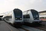 Zweimal ABs Steuerwagen am Bahnhof Nykbing F.