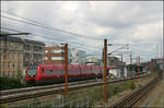 S-Bahn am Nordhafen -    Ein Kopenhagener S-Bahnzug verlässt die Station Nordhavn in Richtung Innenstadt.