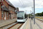 Aarhus Letbane Regionalstadtbahnlinie L1 (Stadler Tango 2101-2201) Bahnhof Ryomgård am 9.