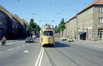 København / Kopenhagen Københavns Sporveje SL 16 (DÜWAG-GT6 868) København NV, Frederiksborgvej / Bispebjerg Torv im Juli 1968.