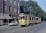 København / Kopenhagen Københavns Sporveje SL 10 (Tw 600 + Bw 15xx) København Vesterbro, Ny Carlsberg Vej / Vester Fælledvej im August 1968.