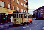 København / Kopenhagen Københavns Sporveje SL 7 (Tw 617) Nørrebro, Nørrebro Station im September 1968.