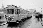 København / Kopenhagen Københavns Sporveje SL 2 (Tw 514 + Bw 15xx) København K, Christianshavn, Torvegade / Christianshavns Torv im Februar 1969.