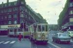 København / Kopenhagen Københavns Sporveje (KS) SL 10 (Tw 552 + Bw 15**) Valby, Toftegårds Allé / Rughavevej im Juni 1968.