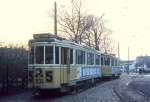 København / Kopenhagen Københavns Sporveje (KS) SL 5 (Tw 531 + Bw 15**) kurz vor der Abfahrt vom Betriebsbahnhof Sundby im Februar 1969.