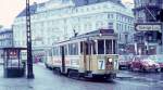 København / Kopenhagen Københavns Sporveje (KS) SL 7 (Tw 532 + Bw 15**) København K, Kongens Nytorv im März 1970.