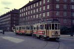 København / Kopenhagen Københavns Sporveje (KS) SL 10 (Großraumtriebwagen 600) Valby, Valby Langgade im Juni 1968.