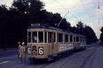 København / Kopenhagen Københavns Sporveje (KS) SL 6 (Großraumtriebwagen 574) København Ø, Østerbro, Øster Allé / Vibenhus Runddel im August 1968.