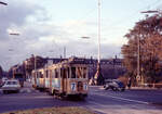 København / Kopenhagen Københavns Sporveje (KS) SL 7 (Großraumtriebwagen 617, ex-NESA 929, ex-KS 555) København K, Søtorvet im Oktober 1968.- Der Triebwagen, der zur Serie 501