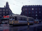 København / Kopenhagen Københavns Sporveje (KS) SL 6 (DÜWAG/Kiepe-GT6 815) København Ø, Østerbro, Trianglen im November 1968.