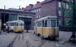 Kbenhavn / Kopenhagen KS 702 + 705 Sundby remise (Betriebsbahnhof Sundby) am 27 Mai 1969.