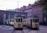 Kbenhavn / Kopenhagen KS SL 2 (Tw 528 / Tw 509) Sundby remise (: Betriebsbahnhof Sundby) im Oktober 1969.