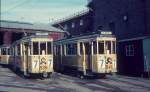 Kbenhavn / Kopenhagen KS 7 (Tw 538 / Tw 541) Nrrebro remise (Betriebshof) im Mrz 1970.