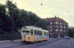 Kbenhavn / Kopenhagen SL 5 (DWAG-GT 897) strigsgade / resundsvej / Lergravsparken im Juni 1971.