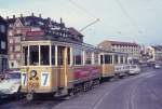 Kbenhavn / Kopenhagen Kbenhavns Sporveje SL 7 (KS-Grossraumtriebwagen 568) Frederikssundsvej / Bellahjvej im April 1969.