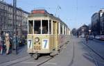 København / Kopenhagen SL 7 (Tw 606 + Bw 15xx) Nørre Voldgade / Frederiksborggade / Nørreport station im November 1967.