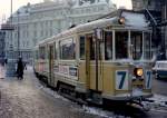 København / Kopenhagen Københavns Sporveje SL 7 (Tw 608 + Bw 15xx) Kongens Nytorv (Endstation) im Dezember 1967.