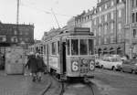 København / Kopenhagen Københavns Sporveje SL 6 (Tw 533 + Bw 15xx) Kongens Nytorv im Februar 1968.