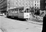 København / Kopenhagen Københavns Sporveje SL 3 (Bw 1579 + Tw 6xx) Østerbro, Melchiors Plads / Marstalsgade im März 1968. - Scan von einem S/W-Negativ. Film: Ilford FP 3. Kamera: Kodak Retina Automatic II.