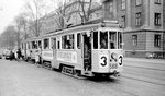 København / Kopenhagen Københavns Sporveje SL 3 (Tw 588 + Bw 15xx) Blegdamsvej im April 1968.