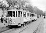 København / Kopenhagen Københavns Sporveje SL 10 (Tw 532 + Bw 15xx) Centrum, Christiansborg Slotsplads / Højbro im Mai 1968.