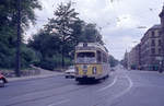 København / Kopenhagen Københavns Sporveje SL 6 (DÜWAG-GT6 815) Frederiksberg, Pile Allé / Kammasvej im Juni 1968. - Scan von einem Farbnegativ. Film. Kodacolor X.