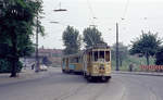 København / Kopenhagen Københavns Sporveje SL 16 (Tw 597 + Bw 15xx) København SV, Enghavevej / Ernst Kapers Vej / Tranehavevej im Juni 1968.