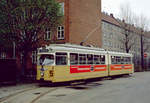 København / Kopenhagen Københavns Sporveje SL 5 (DÜWAG/Kiepe-GT6 888) København S, Sundbyøster, Sundby Remise / Straßenbahnbetriebsbahnhof Sundby am 9.