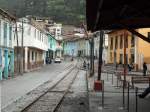 Der Bahnhof von Alaus, Ecuador, am 13.02.2011. Von hier aus fahren dreimal tglich die Touristenzge zur berhmten Teufelsnase ins Tal nach Sibambe.