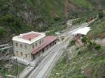 Der Bahnhof von Sibambe, Ecuador von der Teufelsnase aus fotografiert am 13.02.2011.