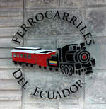 Farbenfrohes Logo der Ecuadorischen Eisenbahn. Guayaquil, 04.08.2018