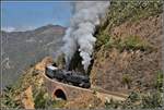 Eritrea Railways steamtrain special mit 442.56 und 442.55 am Devils gate oberhalb Shegerini. (18.01.2019)