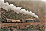 Eritrean Railways steamtrain special mit der Malletlok 442.56 zwischen Lessa und Arbaroba.