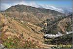 Eritrean Railways steamtrain special mit 442.56 + 442.55 in den Kehren bei Shegerini in rund 2200m ü/M.