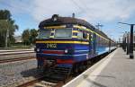 Hier der Triebzug 2402, dieser stand am 17.6.2013 in Tallinn.