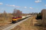 C36-7i 1516 und 1515 mit Kesselzug bei Travere (02.05.2013)