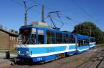 Estland / Straßenbahn Tallinn: KT6T (KTNF6) - Wagen 131 (ehemals KT4D Gera) unterwegs als Linie 1.