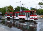 Tallinna Transport Tatra KT4 Strassenbahn auf der Linie 4 in Tallinn -Stadt im August 2017.