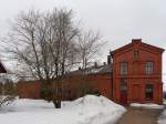 Rückseite des Ringlokschuppens im Finnischen Eisenbahnmuseums in Hyvinkää, 14.4.13 