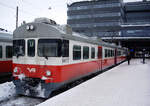 Finnish unit VR Sm2, car 6077, Helsinki Central Station, Line U waiting for departure to Kirkkonummi, 11 Feb 2012.