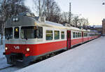 Finnish unit VR Sm2, car 6055, Helsinki Central Station, Line K waiting for departure to Kerava, 09 Feb 2012.