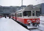 Finnish unit VR Sm2, car 6067, Helsinki Central Station, Line M waiting for departure to Vantaankoski, 08 Feb 2012.