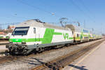 Lok 3237 mit einem Intercity im Bahnhof Turku am 19.04.2018