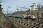 VR Sr2 3216 mit einem typischen VR-IC im Bahnhofsvorfeld von Helsinki. 
30. April 2012