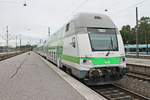 Einfahrt am Morgen des 08.07.2019 vom VR IC-Steuerwagen 28609 zusammen mit der Sr2 3206 am Zugschluss als InterCity auf Gleis 7 in den Hauptbahnhof von Helsinki.