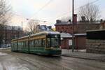 Fahrzeug 465 der HKL/HST vom Typ Skoda-Arctic (Transtech) MLNRV III Tram TW 52 auf der Linie 4 (Munkkiniemi/Munksnäs-Katajanokka/Skatudden).