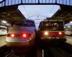 Lok-Gesichter im Pariser Bahnhof  Gare de l´Est .