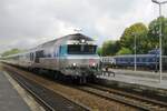 CC 72141 durchfahrt Longueville am 18 September 2011 mit ein CoRail nach Mulhouse über Troyes und Culmont-Chalindrey.