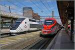 In Lyon Part Dieu stehen der SNCF INOUI TGV Rame 264 und der FS Treniatlia ETR 400 031.